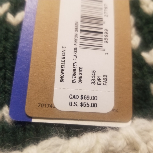 Patagonia Snowbelle Beanie Evergreen Flakes: Pinyon Green NEW - Picture 2 of 5